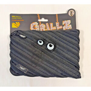 New Zipit Grillz Jumbo Binder Pouch Monster Zipper Makeup Bag Case